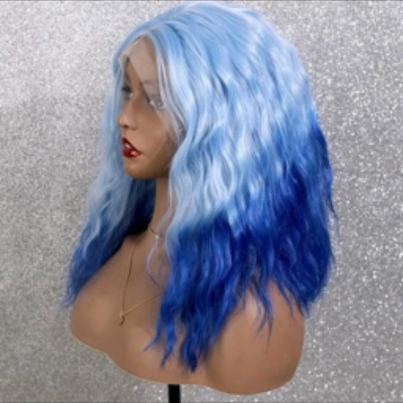 Blue ombré colored bob lace front wig *NEW* main image 4
